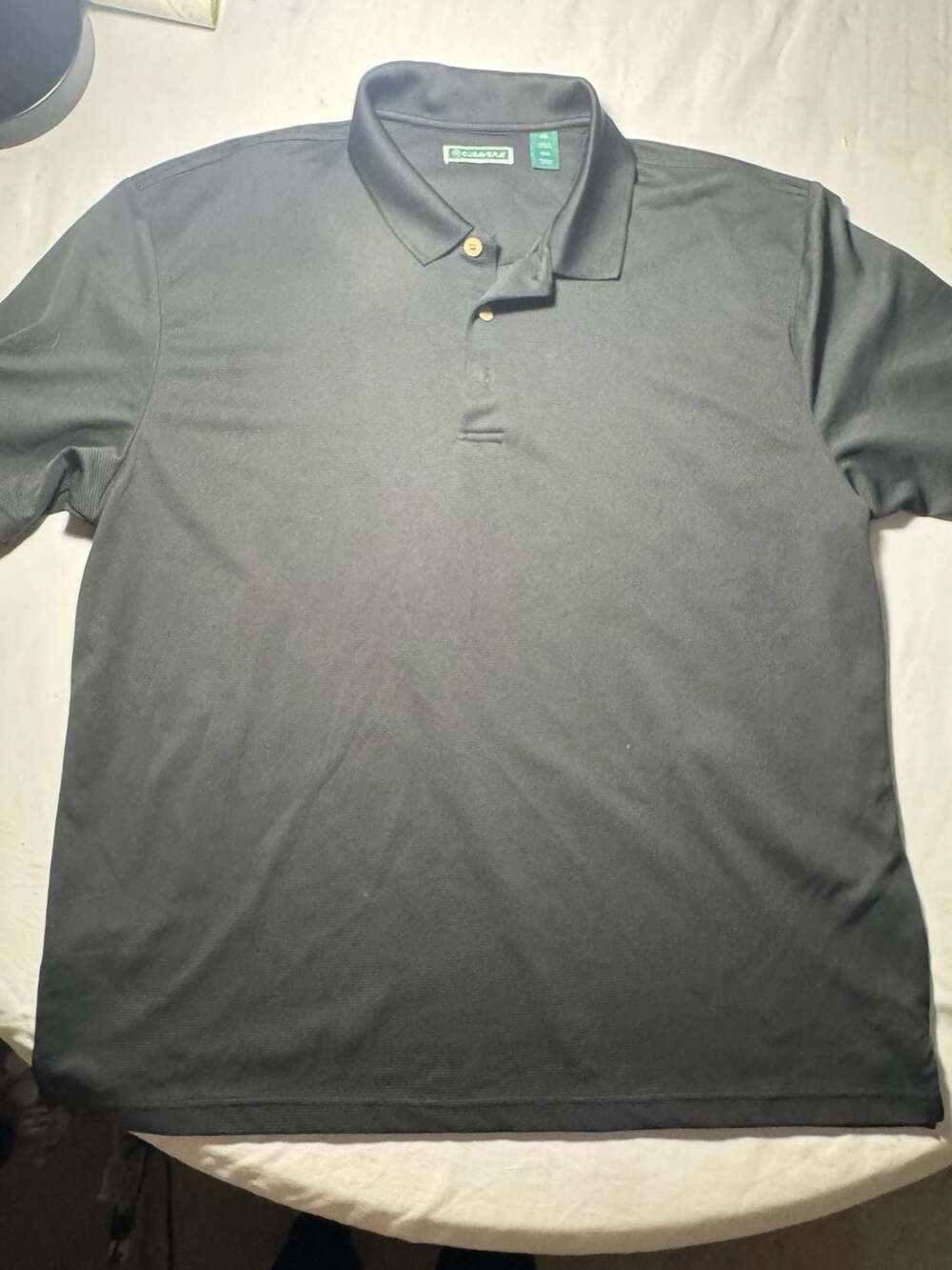 Cubavera Men's Short Sleeve Ribbed Textured Polo Shirt Black XXL